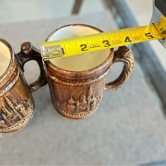 Set of 2 Vintage Disneyland Mugs | Sleeping Beauty Castle Wood-Look - Picture 7 of 9